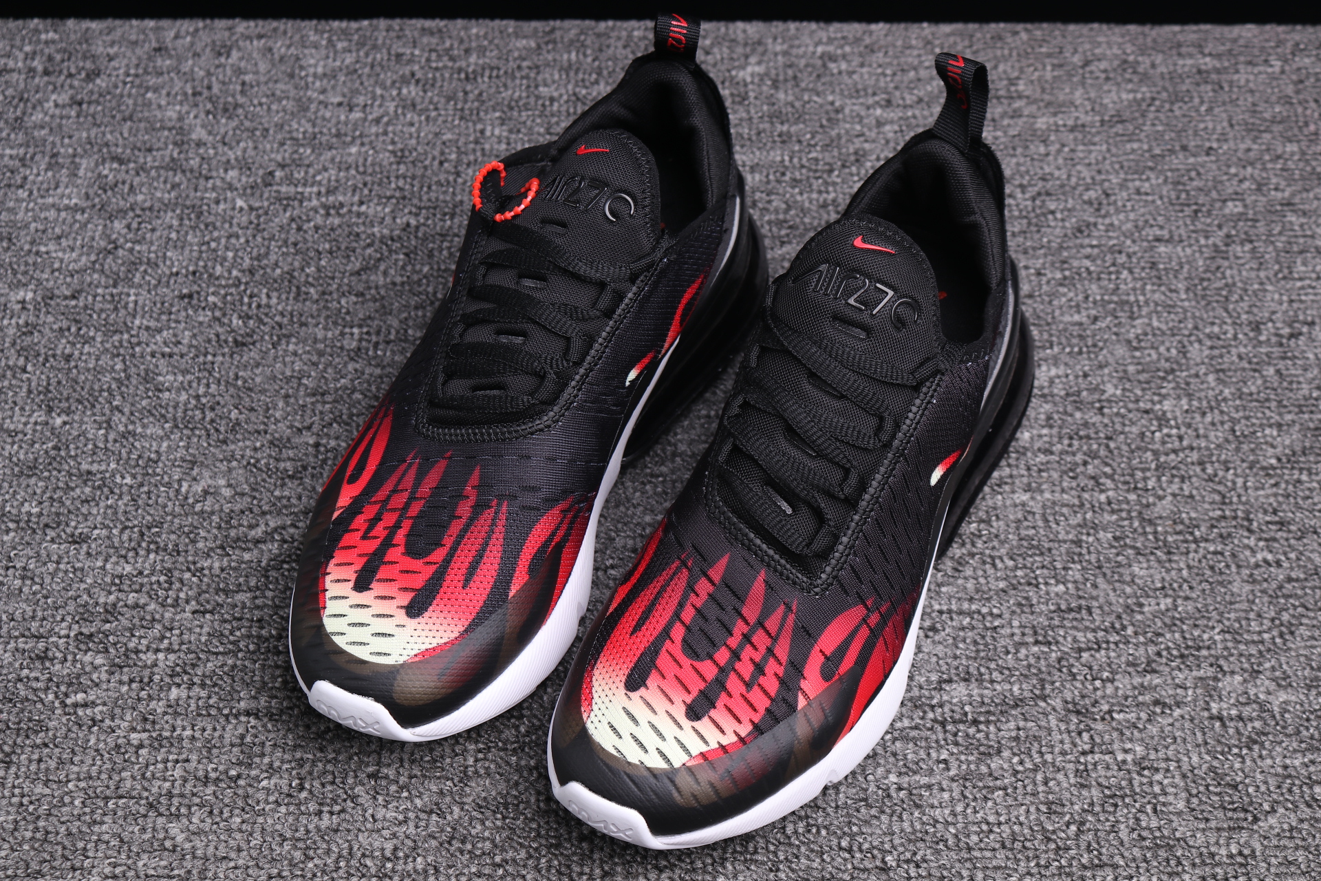 Women Supreme x Nike Air Max 270 Black Red White Shoes